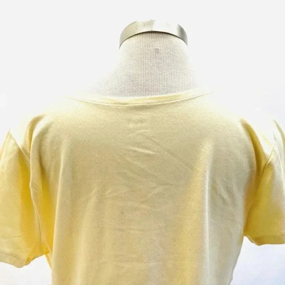 NWT SO GOODS FOR LIFE Juniors Short Sleeve Pullover V-Neck Yellow Cropped Top 2X - Picture 8 of 10